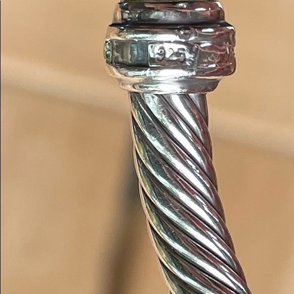David Yurman Silver Bracelet with Green Accents - Picture 4 of 10